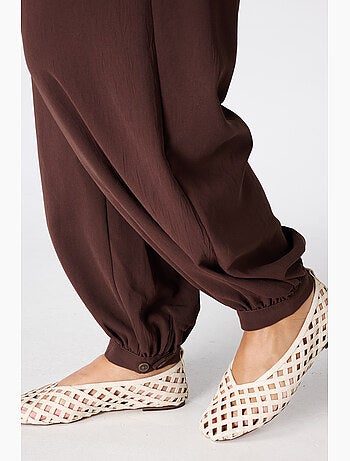 MS MODE Pantalon Pantalon ballon avec taille élastique