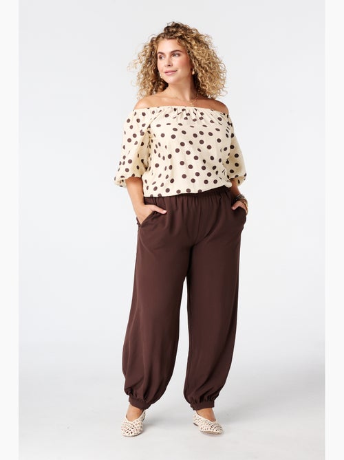 MS MODE Pantalon Pantalon ballon avec taille élastique - Kiabi
