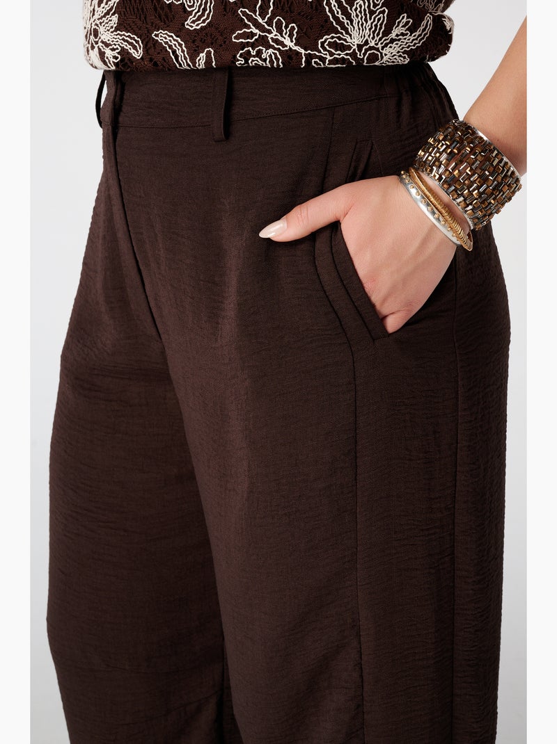 MS MODE Pantalon Pantalon ballon Marron foncé - Kiabi