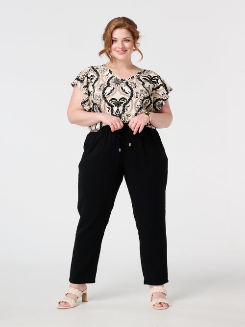 MS MODE Pantalon Pantalon confortable avec cordon - Kiabi