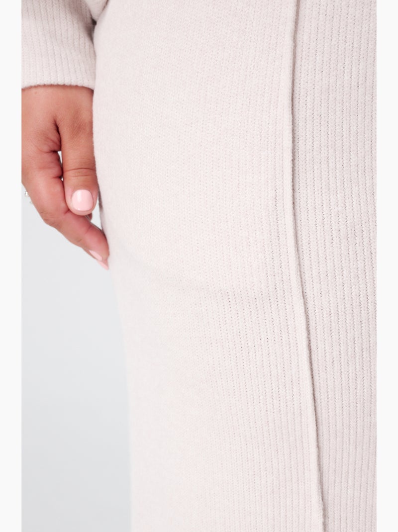 MS MODE Pantalon Pantalon droit à taille élastique Beige/Blanc - Kiabi