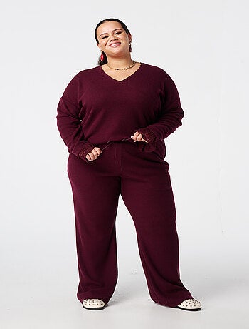 MS MODE Pantalon Pantalon droit à taille élastique