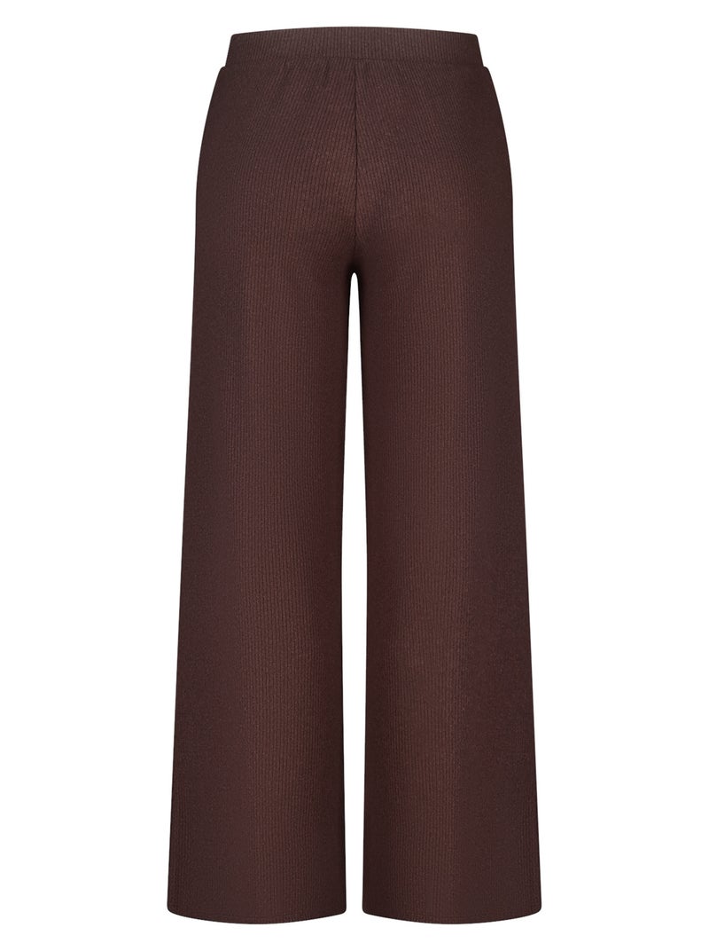 MS MODE Pantalon Pantalon droit à taille élastique Marron foncé - Kiabi