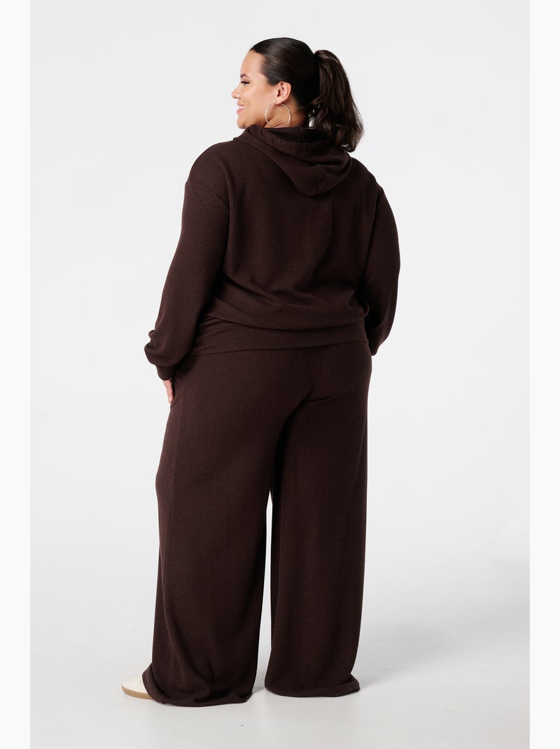 MS MODE Pantalon Pantalon droit à taille élastique Marron foncé - Kiabi
