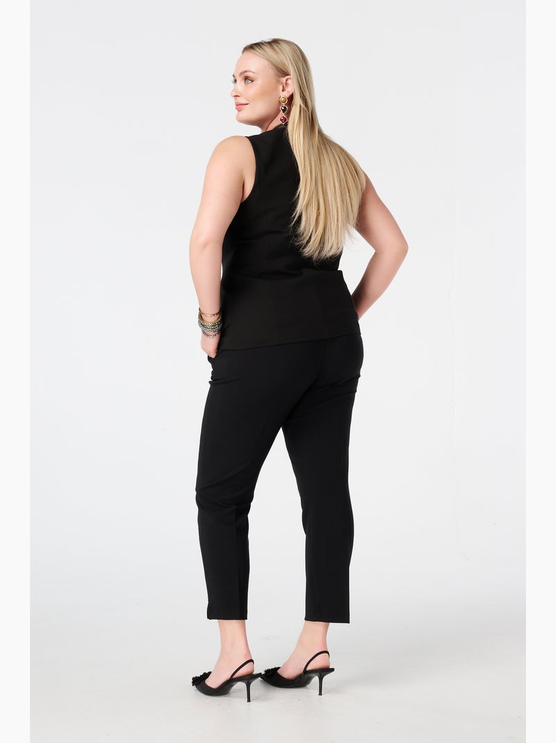 MS MODE Pantalon Pantalon droit à taille élastique Noir - Kiabi