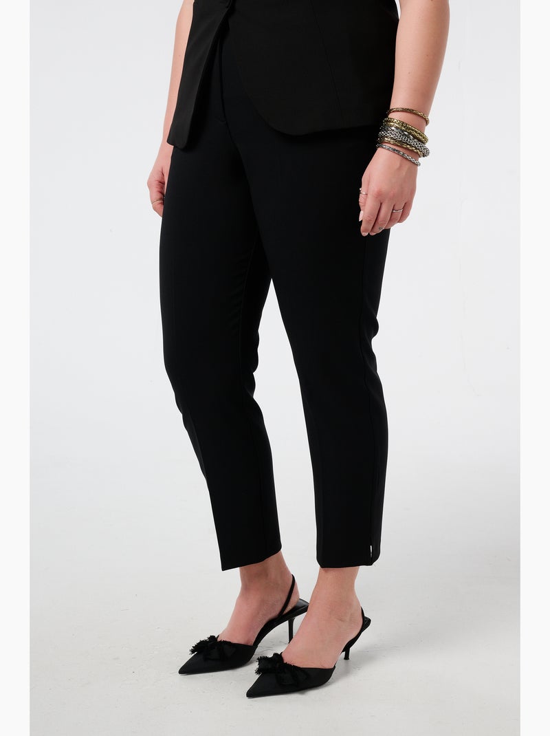 MS MODE Pantalon Pantalon droit à taille élastique Noir - Kiabi