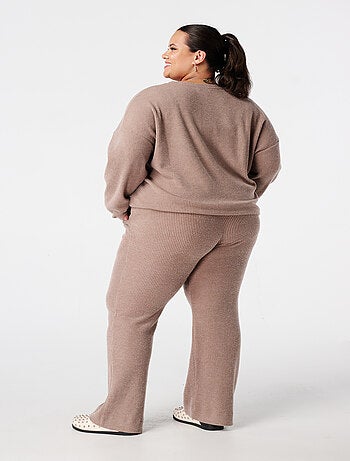 MS MODE Pantalon Pantalon droit à taille élastique