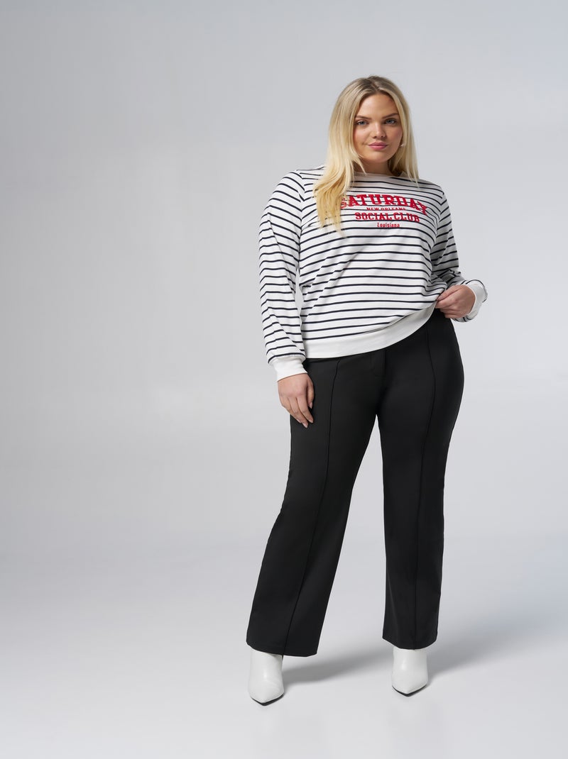 MS MODE Pantalon Pantalon droit extensible Noir Noir - Kiabi
