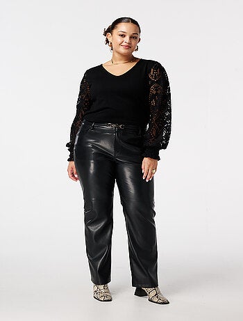 MS MODE Pantalon Pantalon effet cuir