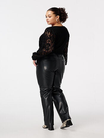 MS MODE Pantalon Pantalon effet cuir
