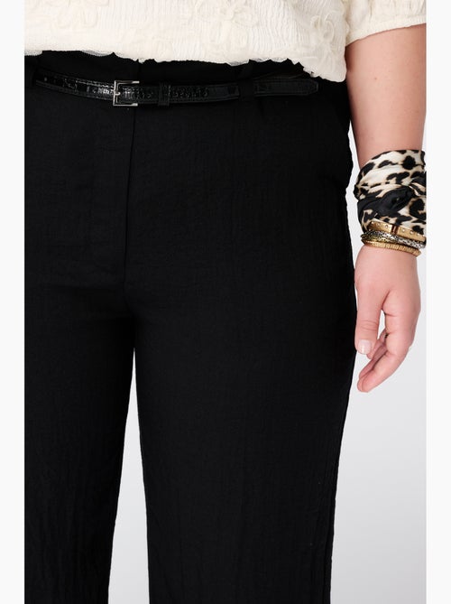 MS MODE Pantalon Pantalon en lin avec ceinture - Kiabi