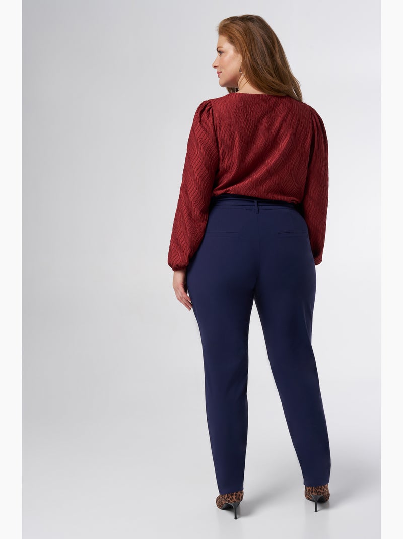 MS MODE Pantalon Pantalon extensible en sac en papier Bleu marine - Kiabi