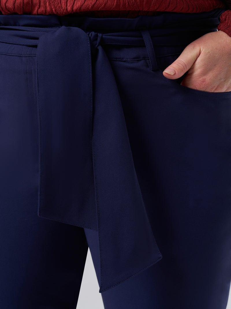 MS MODE Pantalon Pantalon extensible en sac en papier Bleu marine - Kiabi