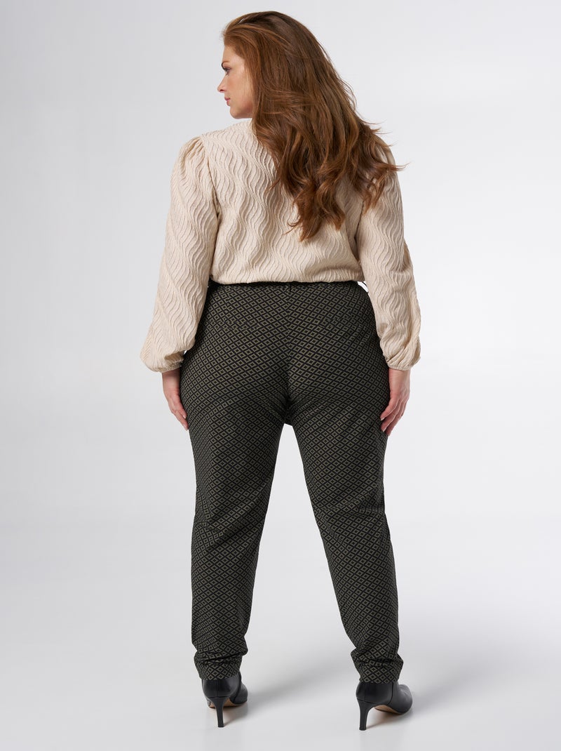 MS MODE Pantalon Pantalon extensible en sac en papier Marron - Kiabi