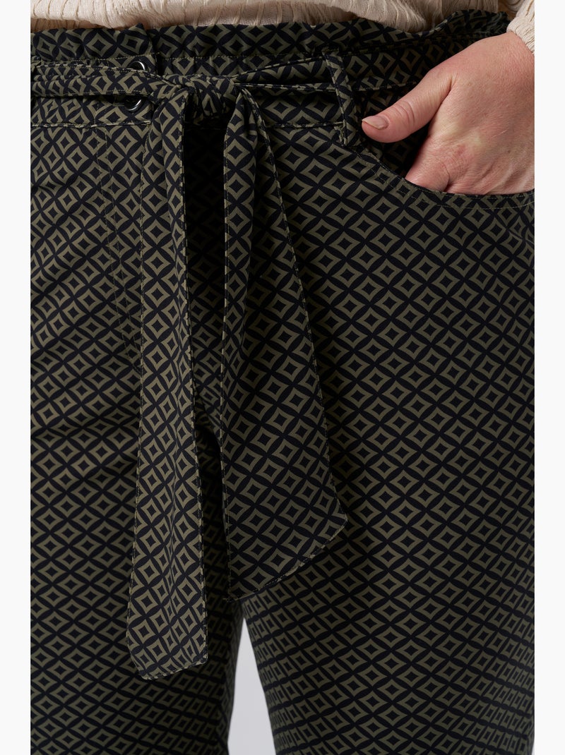 MS MODE Pantalon Pantalon extensible en sac en papier Marron - Kiabi