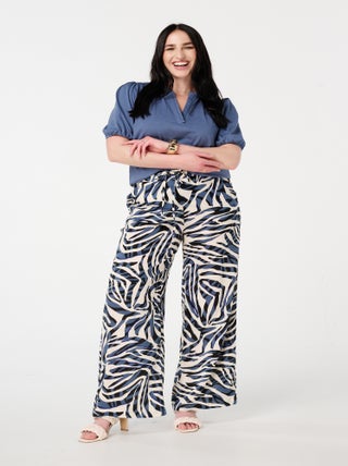 MS MODE Pantalon Pantalon fluide à imprimé