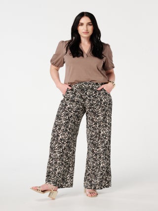 MS MODE Pantalon Pantalon fluide à imprimé
