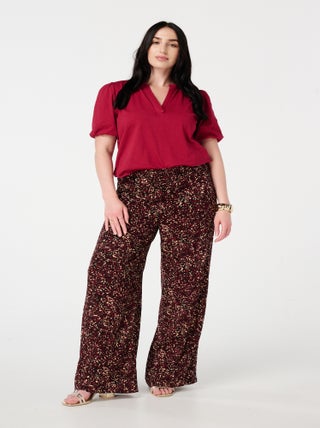 MS MODE Pantalon Pantalon fluide à imprimé