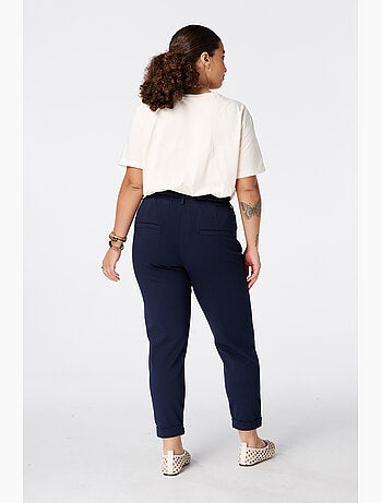 Ms Mode Pantalon pantalon fuselé à taille élastique
