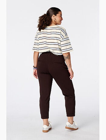 Ms Mode Pantalon pantalon fuselé à taille élastique
