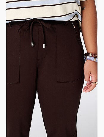 Ms Mode Pantalon pantalon fuselé à taille élastique