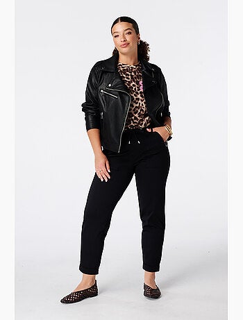 Ms Mode Pantalon pantalon fuselé à taille élastique