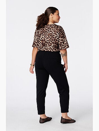 Ms Mode Pantalon pantalon fuselé à taille élastique