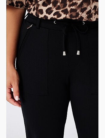 Ms Mode Pantalon pantalon fuselé à taille élastique