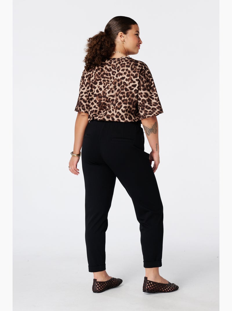 Ms Mode Pantalon pantalon fuselé à taille élastique Noir - Kiabi