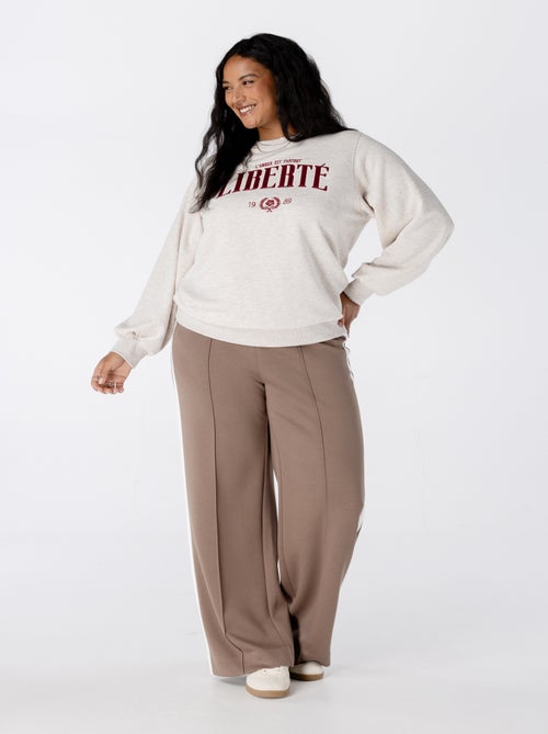 MS MODE Pantalon Pantalon large avec rayures contrastantes - Kiabi
