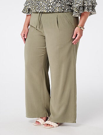 MS MODE Pantalon Pantalon large avec taille élastique