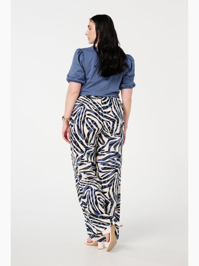 MS MODE Pantalon Pantalon léger imprimé Bleu - Kiabi