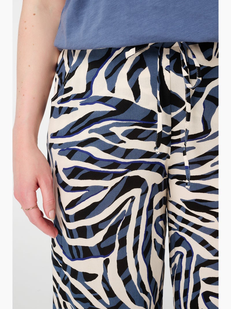 MS MODE Pantalon Pantalon léger imprimé Bleu - Kiabi