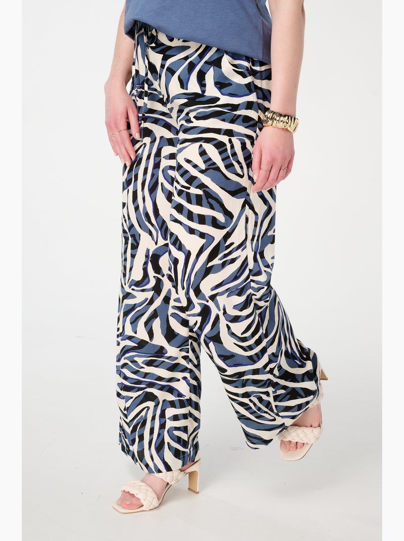 MS MODE Pantalon Pantalon léger imprimé Bleu - Kiabi