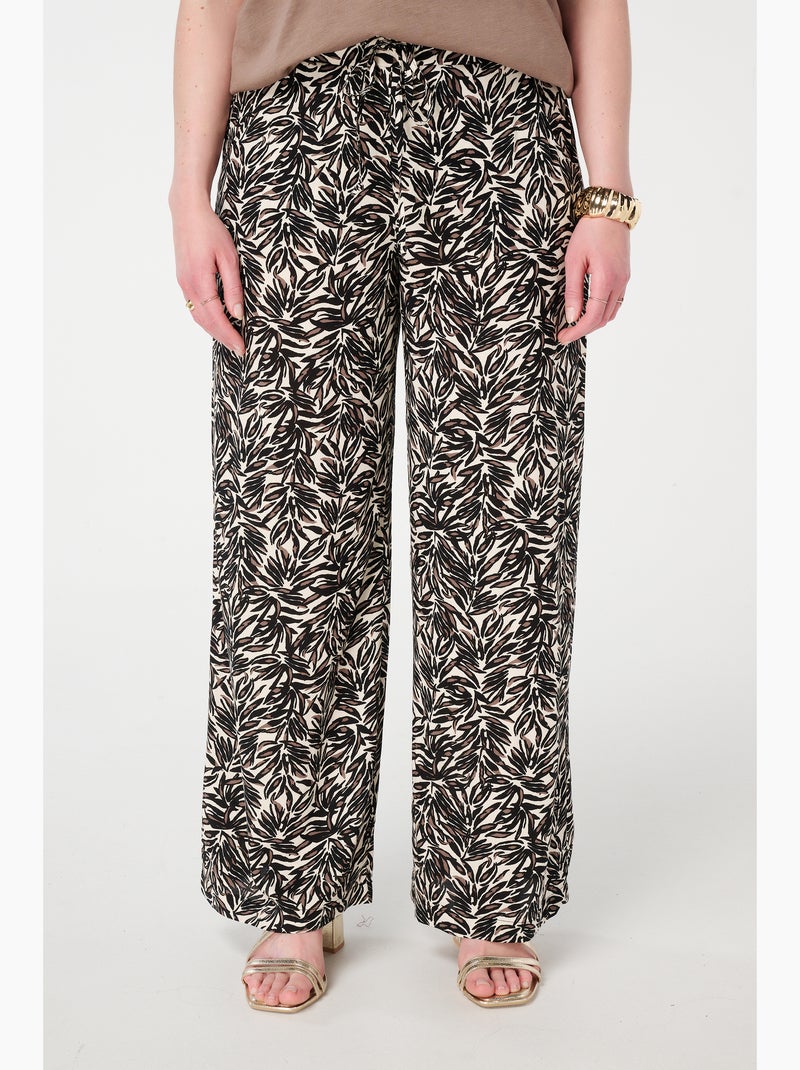 MS MODE Pantalon Pantalon léger imprimé Nude - Kiabi