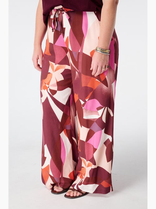 MS MODE Pantalon Pantalon wide leg à imprimé - Kiabi