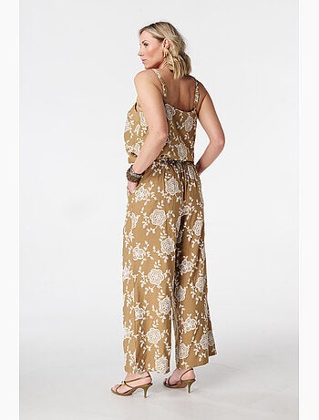 MS MODE Pantalon Pantalon wide leg avec imprimé