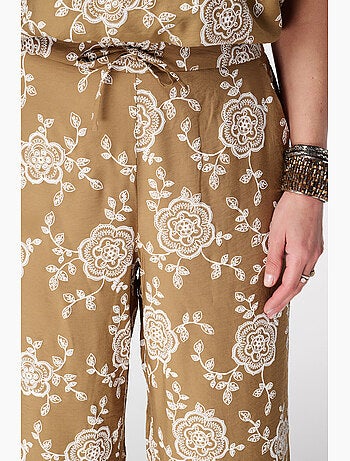 MS MODE Pantalon Pantalon wide leg avec imprimé