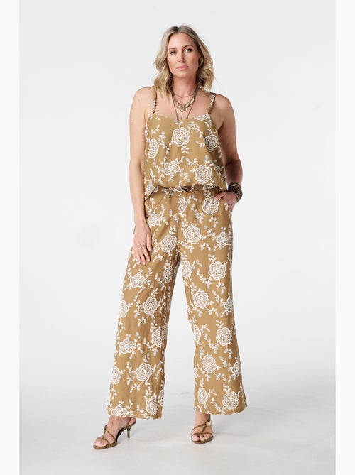 MS MODE Pantalon Pantalon wide leg avec imprimé - Kiabi
