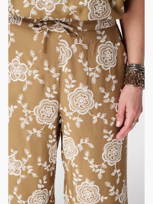 MS MODE Pantalon Pantalon wide leg avec imprimé - Kiabi