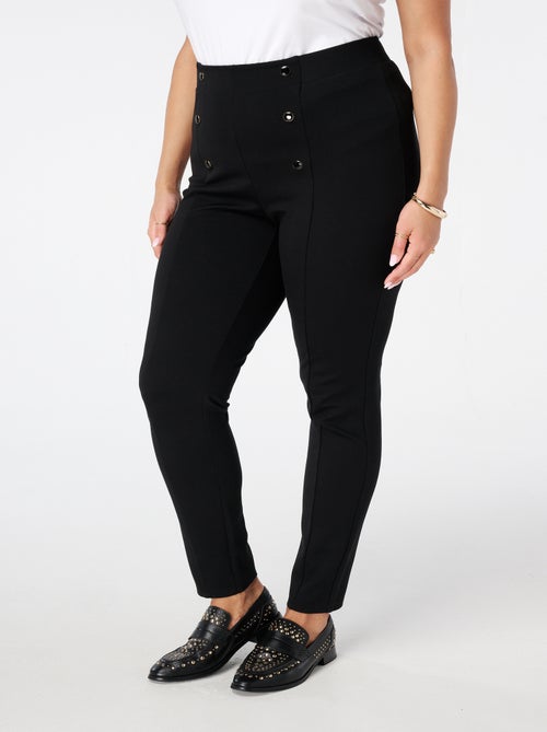 MS MODE Pantalon Tregging avec boutons décoratifs - Kiabi