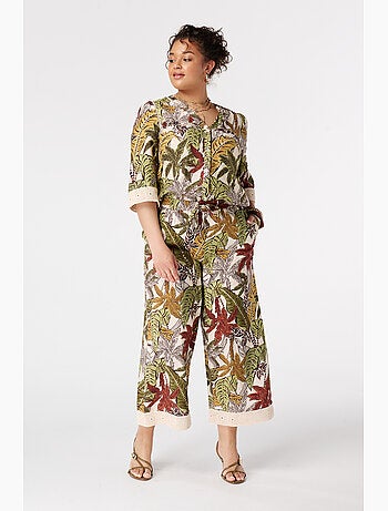 Ms mode pantalon trois quarts avec imprimé