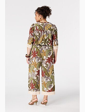 Ms mode pantalon trois quarts avec imprimé