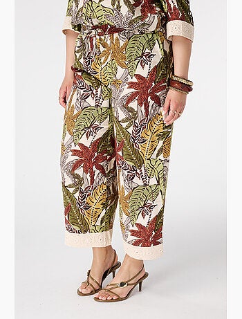 Ms mode pantalon trois quarts avec imprimé