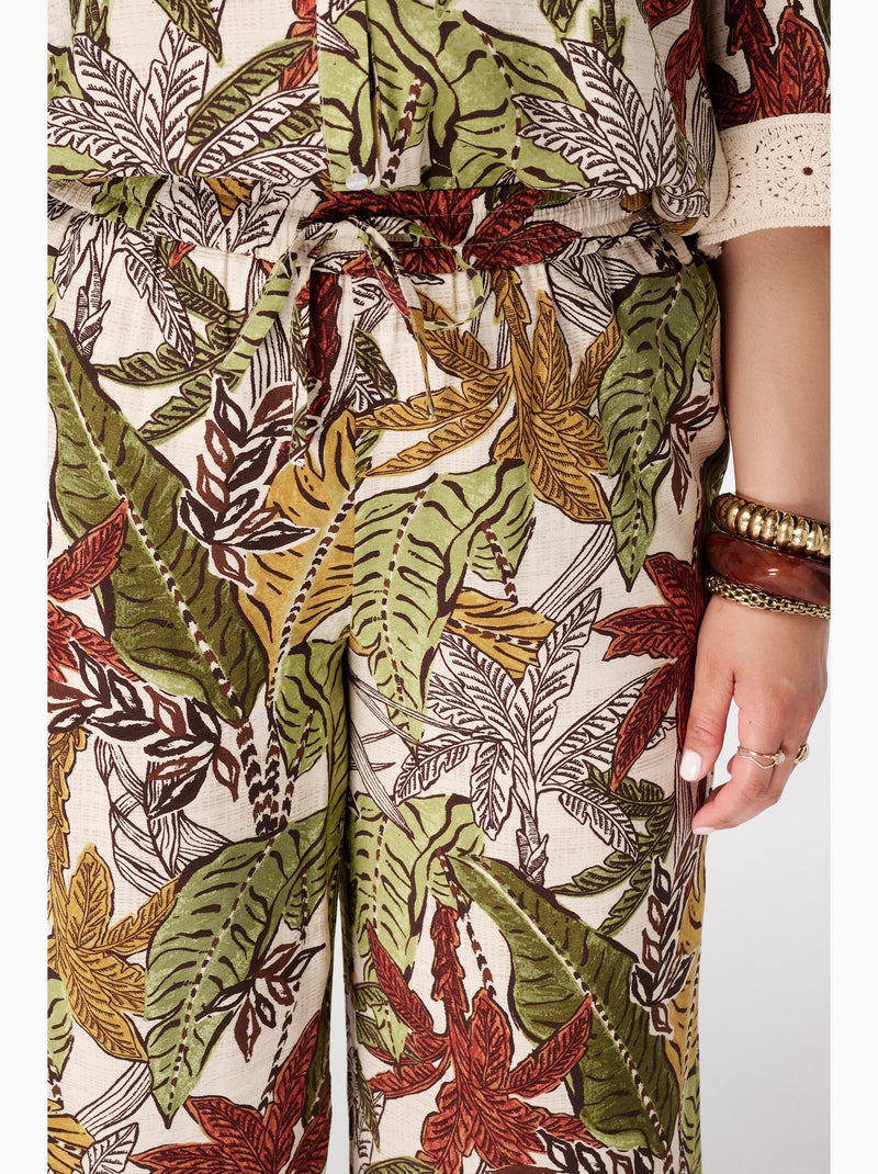 Ms mode pantalon trois quarts avec imprimé Vert olive - Kiabi
