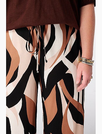 Ms mode pantalon wide leg à imprimé