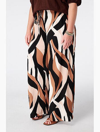 Ms mode pantalon wide leg à imprimé