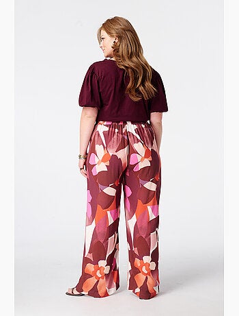 Ms mode pantalon wide leg à imprimé