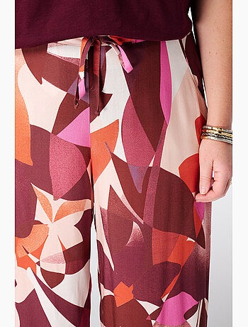 Ms mode pantalon wide leg à imprimé