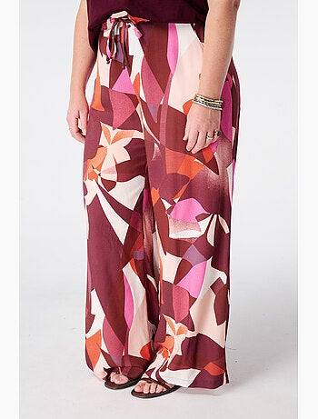 Ms mode pantalon wide leg à imprimé